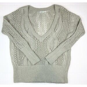 Urban Outfitters Kimchi Blue Open Knit Granola Girl Sage Green Sweater, Small